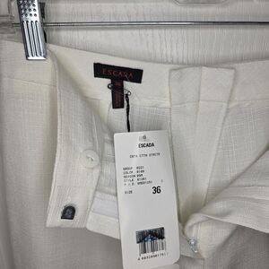 Escada Cream Textured Trousers